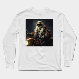 Santa Claus on bike Long Sleeve T-Shirt